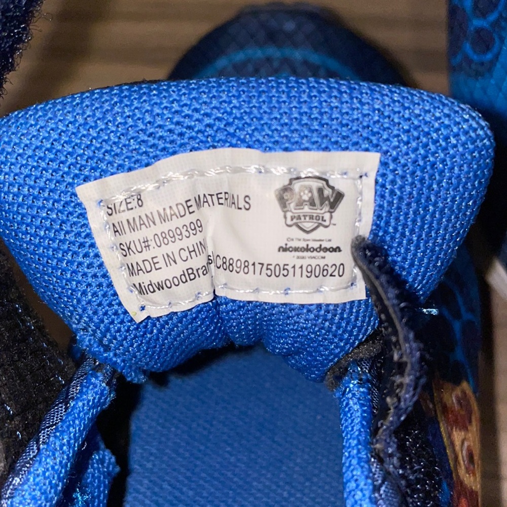 COPY - Paw Patrol Blue Velcro Sneakers (SIZE 8T) LIKE NEW - Picture 6 of 6
